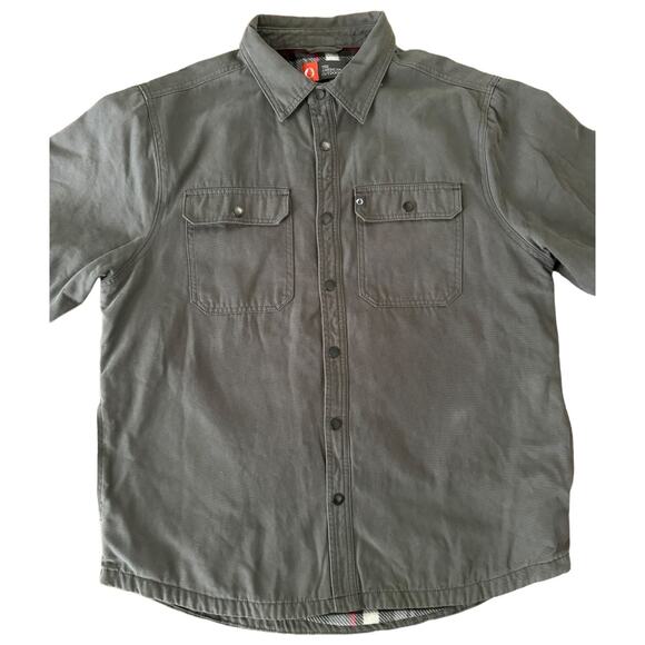 The American Outdoorsman Men's gray & plaid Fleece Lined Shirt size large - Picture 3 of 16